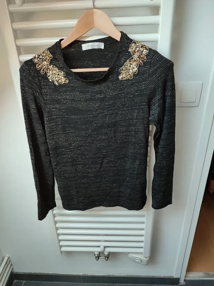 Pull maille fine doré S - photo numéro 5