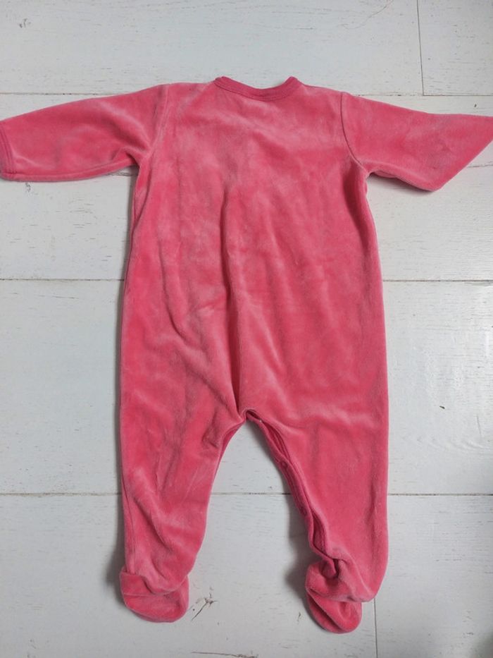 Pyjama en velours rose Petit Bateau Taille 6 mois - photo numéro 3