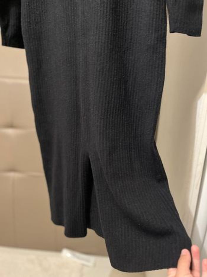 Robe longue Noir côtelé, col polo Taille XL - photo numéro 3