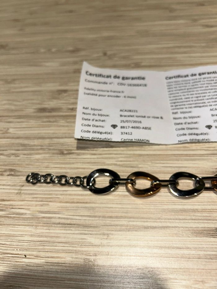 Bijoux Victoria collier lurex cristal rock sil + bracelet ionisé couleur or et rose - photo numéro 10