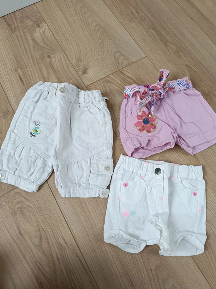 Lot de 3 shorts dont 1 bermuda 6 mois fille