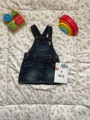 robe salopette en jean bleu 9 mois kiabi