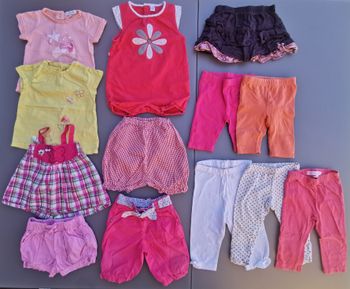 Lot de short jupe tee-shirt 12 mois fille