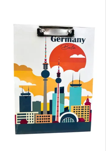 Planche à pince clipboard rigide – Berlin Allemagne 32,5 x 22 cm Neuf
