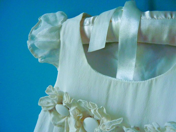 Robe Soie Fille Floriane 6 ans ceremonie occasion speciale TBE blanc - photo numéro 4