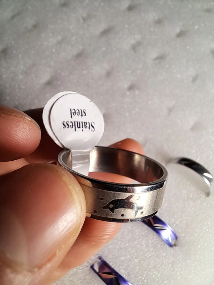 Bague acier inoxydable motifs - photo numéro 3