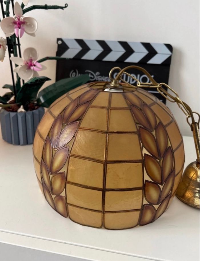 Lustre suspension en nacre vintage - très bon état - photo numéro 7