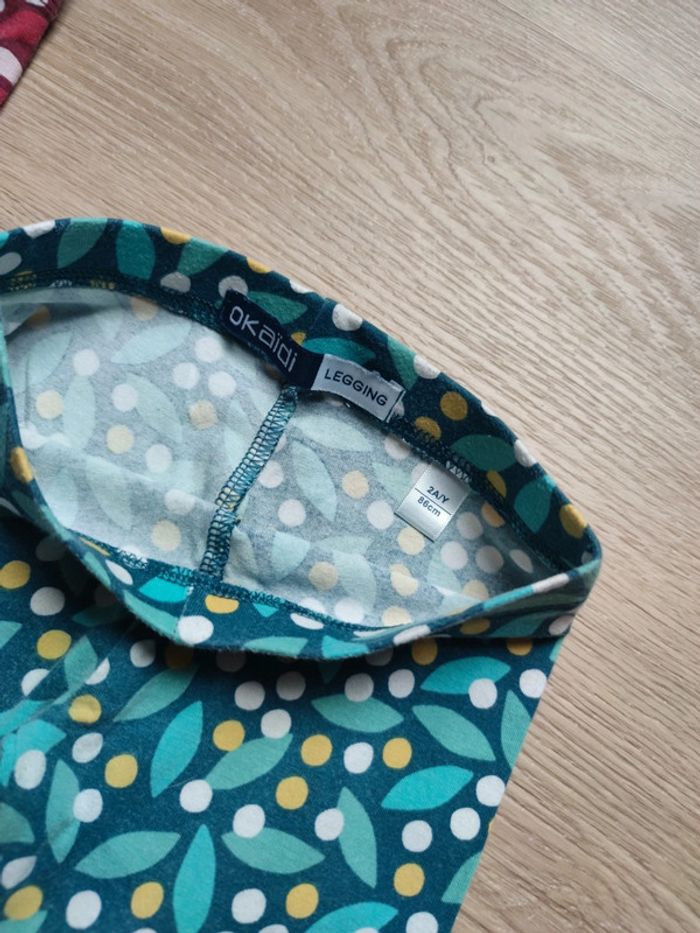 Lot de 2 leggings fille 2 ans - photo numéro 2