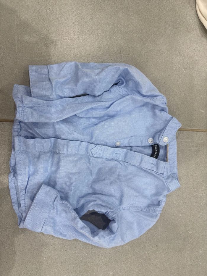 Chemise bleu col Mao