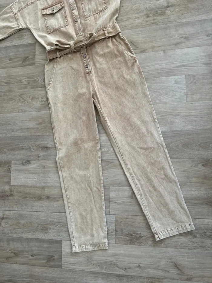 Ciminy combinaison oversize jeans  Beige crème taille S - photo numéro 5