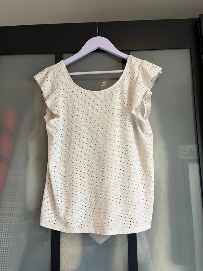 Blouse blanche manche courte taille S