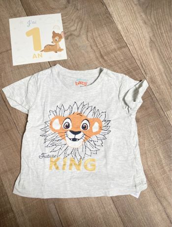 T-shirt roi lion disney 12 mois