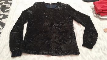 Pull de Noël velour suedine et paillettes