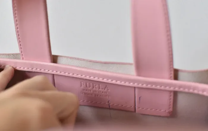 Sac Furla Rose à Pois - Bon état - photo numéro 3