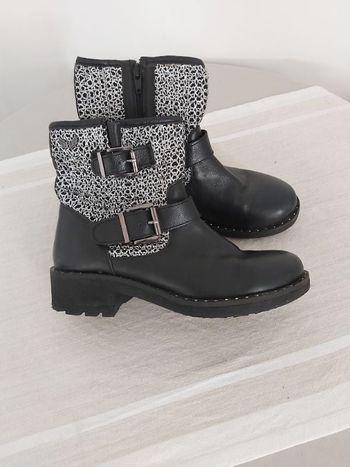 Bottes mi-hautes sangles & motifs argenté KAPORAL