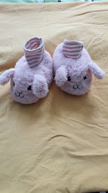 Chaussons pantoufles lapins roses