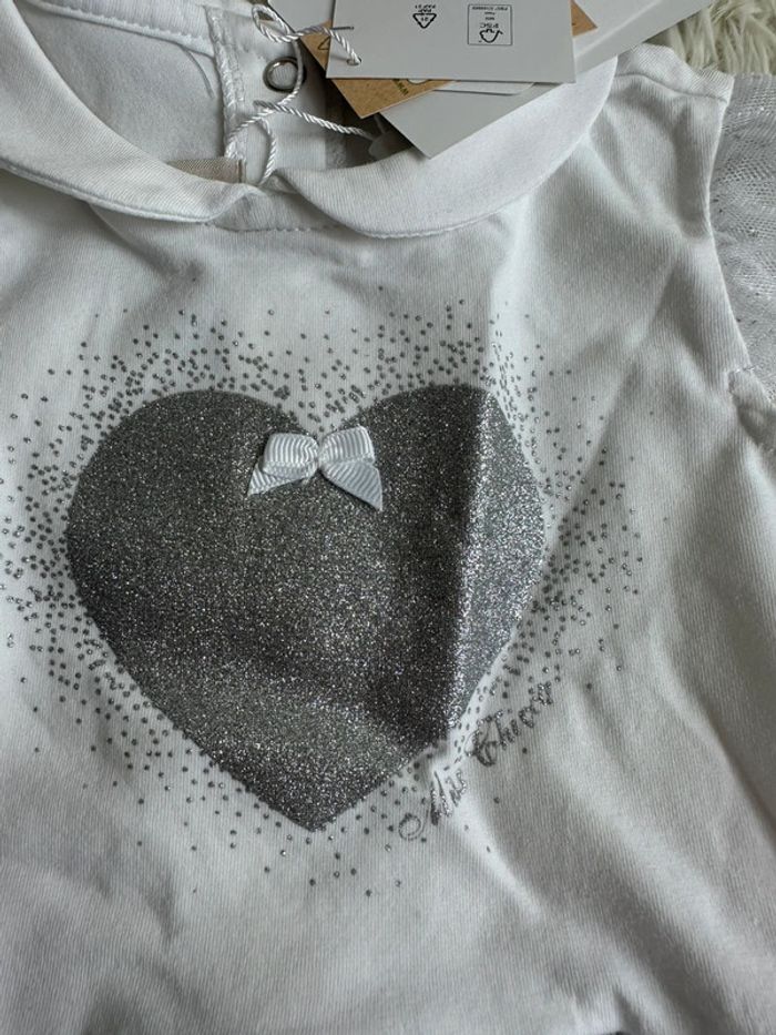 Barboteuse Chicco blanche et argenté taille 9 mois - photo numéro 2