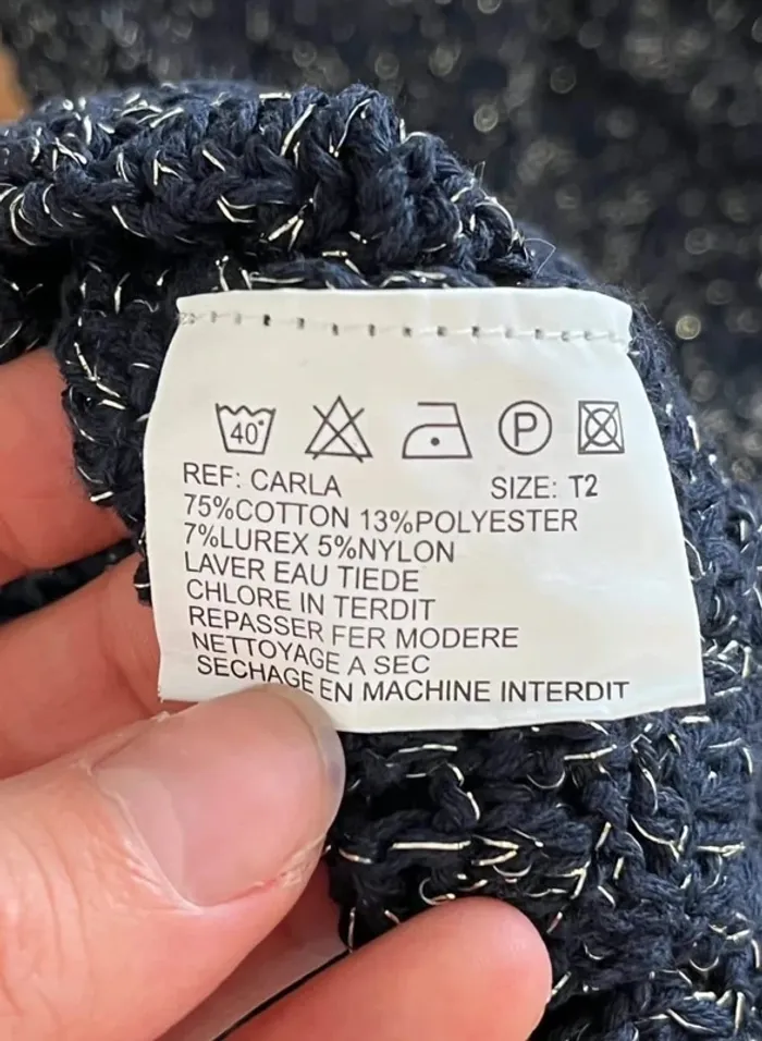 Robe en maille bleu marine et noire Tequila Solo - photo numéro 6