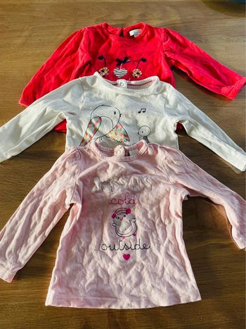 Lot de 3 hauts fille 12 mois