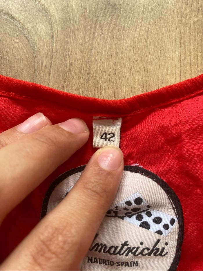 Haut manches 3/4 rouge - photo numéro 7