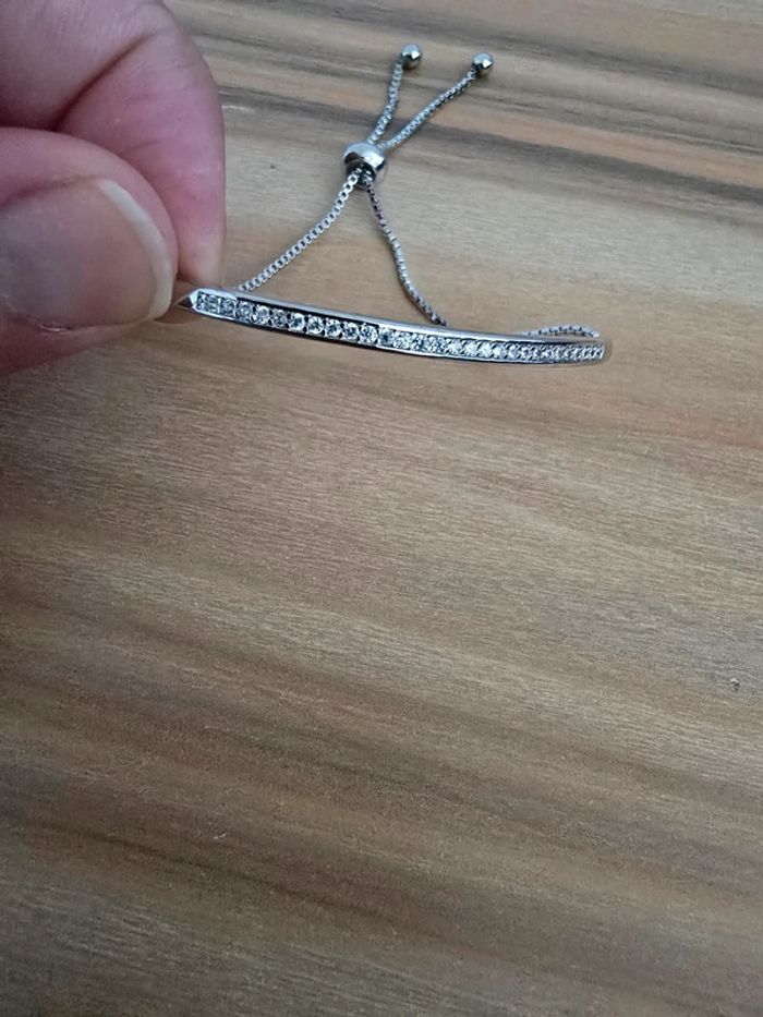 Bracelet demi ouvert argenté - photo numéro 5