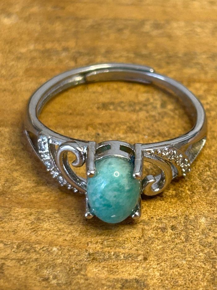 Bague réglable en laiton et en amazonite – Harmonie & Confiance - photo numéro 10