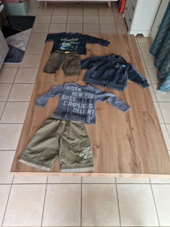 Lot - 2 tee shirt + 2 shorts + 1 veste - 3 ans