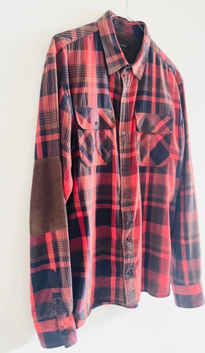 Chemise à carreaux rouge Zara - photo numéro 3