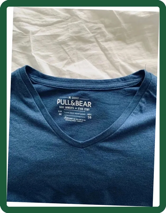 T-shirt homme col V Pull & Bear T/m - photo numéro 3