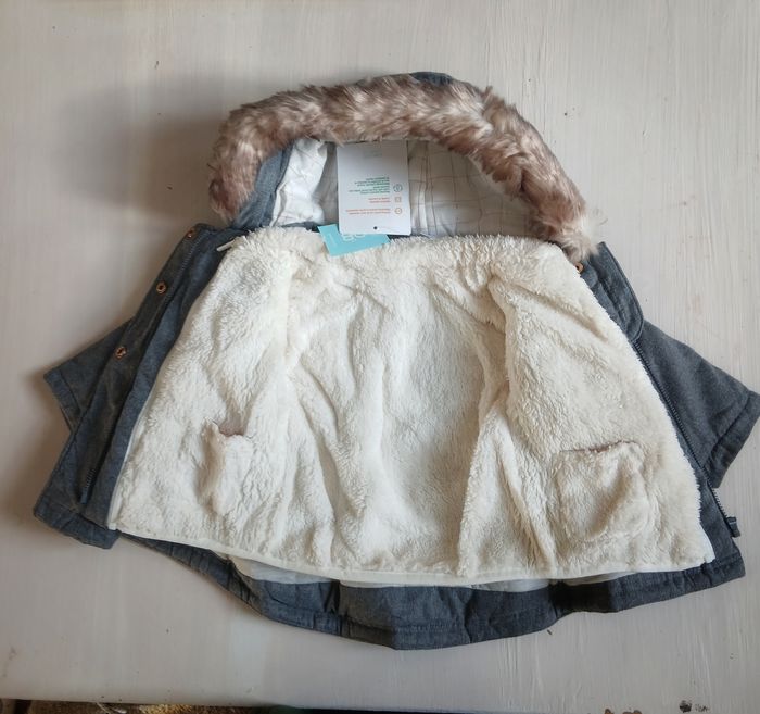 Obaïbi : Parka 2 en 1 Gris chiné et écru - photo numéro 5