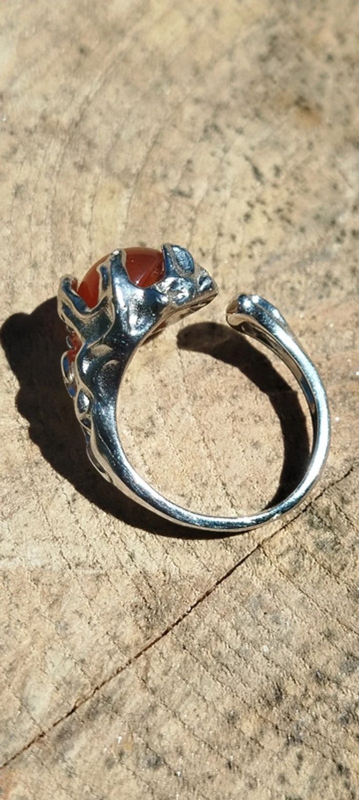 Bague Mystique Nature en Argent S925 🧡 Agate Mousse AAA - photo numéro 5
