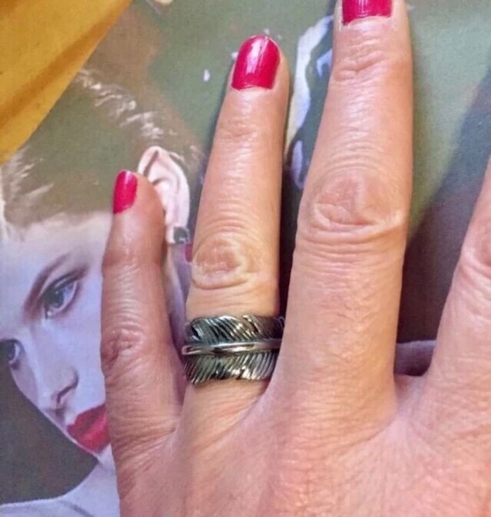 Bague Plume Taille 67(21,4mm) acier inoxydable Unisexe - photo numéro 2