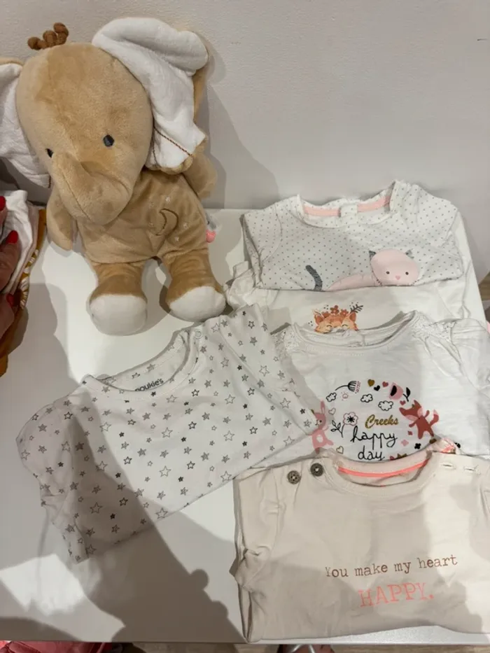 Lot t-shirt longues manches 1 mois - 56