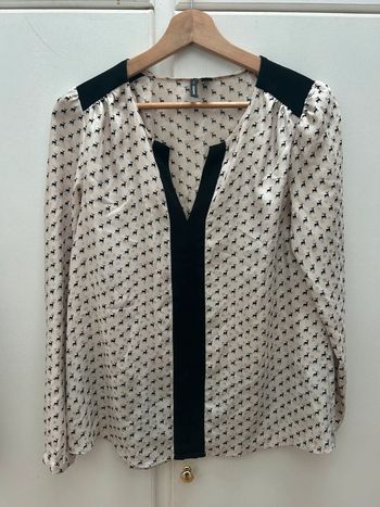 Haut tunique manches longues blanc cassé beige avec motifs cerfs - mango taille s