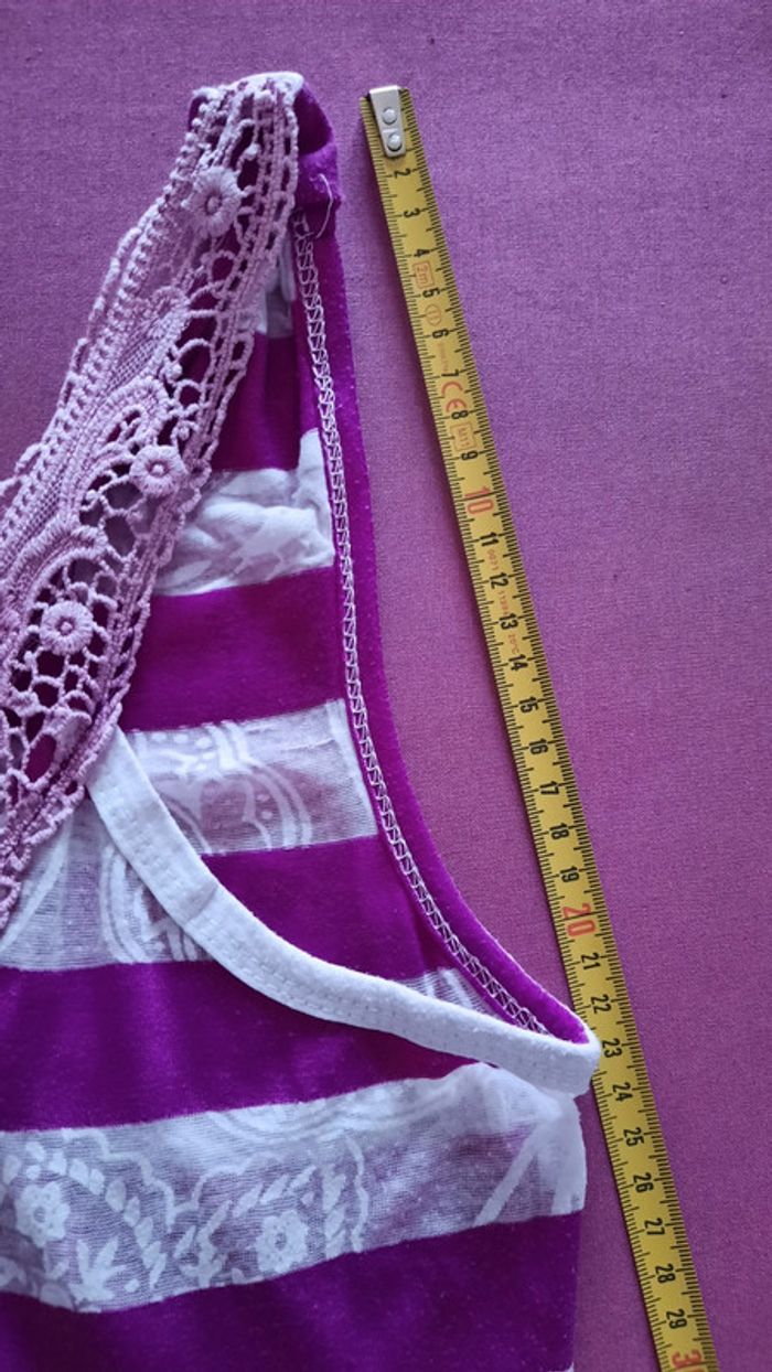 Débardeur rose et blanc taille S - photo numéro 3