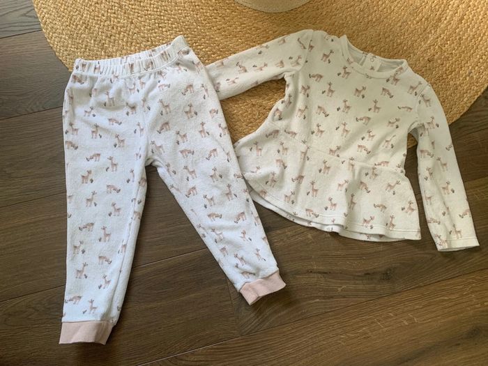 Lot 2 pyjama velours blanc rose biche La Redoute 2 ans - photo numéro 11
