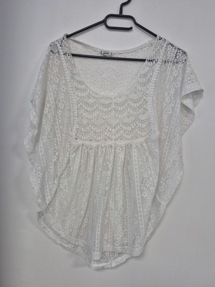 Haut en dentelle blanc pimkie taille s - photo numéro 2