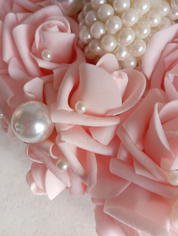 Composition florale, ourson en perles - photo numéro 5