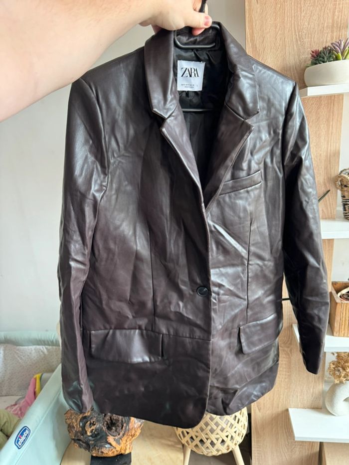 Blazer chocolat Zara - photo numéro 2