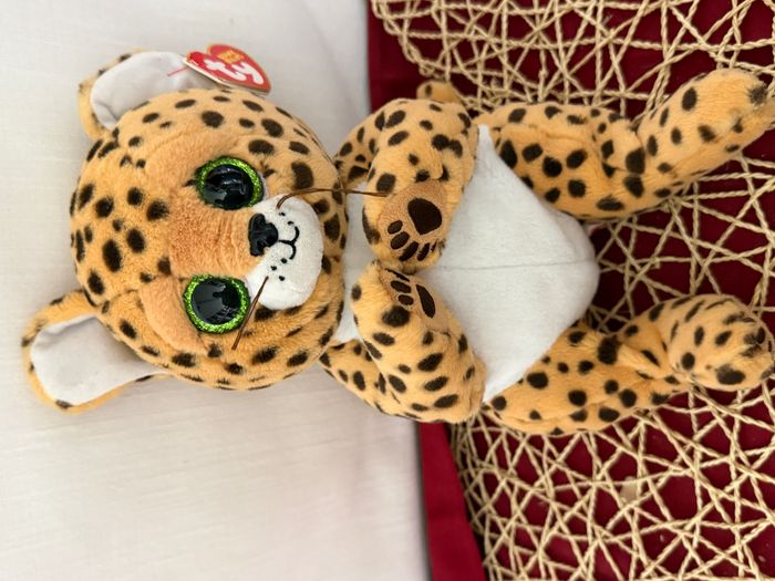 Peluche - Ty Beanie Bellies - Lloyd le guépard - 30 cm - Yeux bleus pailletés
