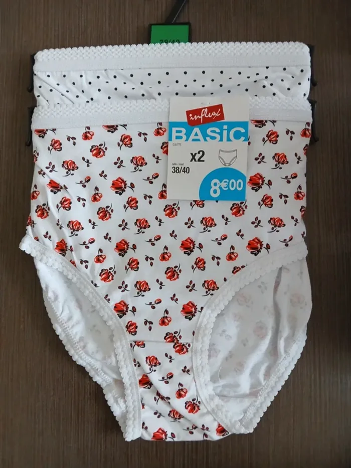 Lot de deux culottes coton influx 38/40