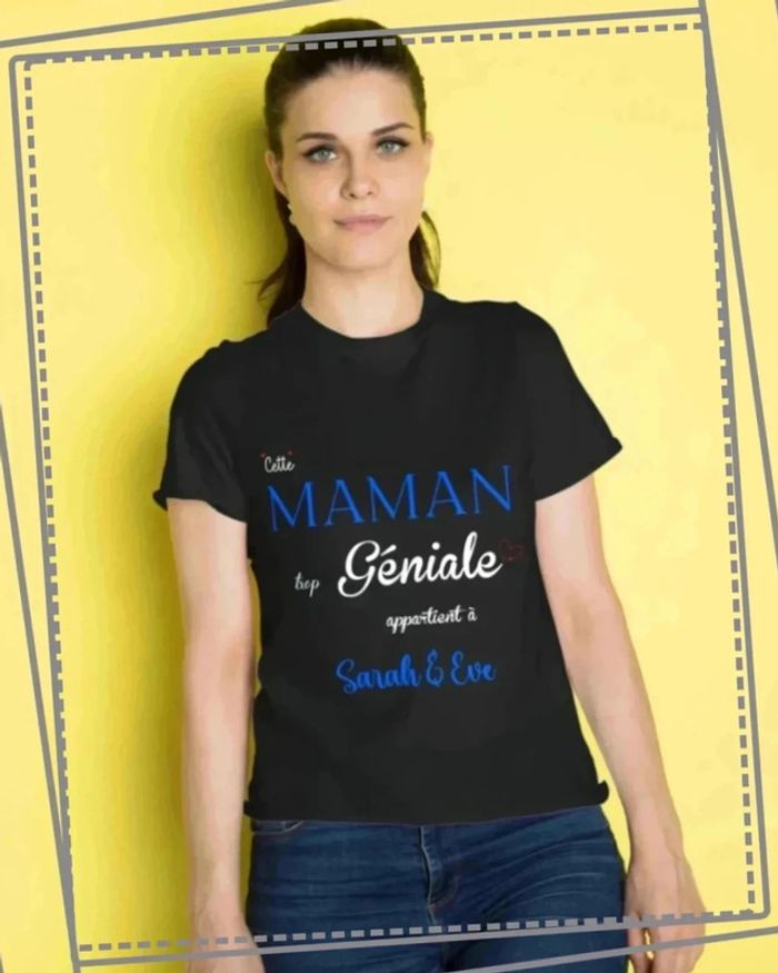 T-shirt "Cette Maman trop Géniale appartient à" - Cadeau Unique pour la Fête des Mères - photo numéro 2