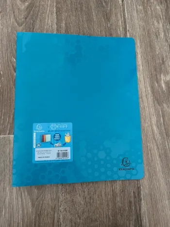 classeur souple à 4 anneaux bleu Exacompta
