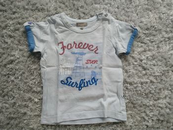 T-shirt manches courtes bleu ciel 18 mois