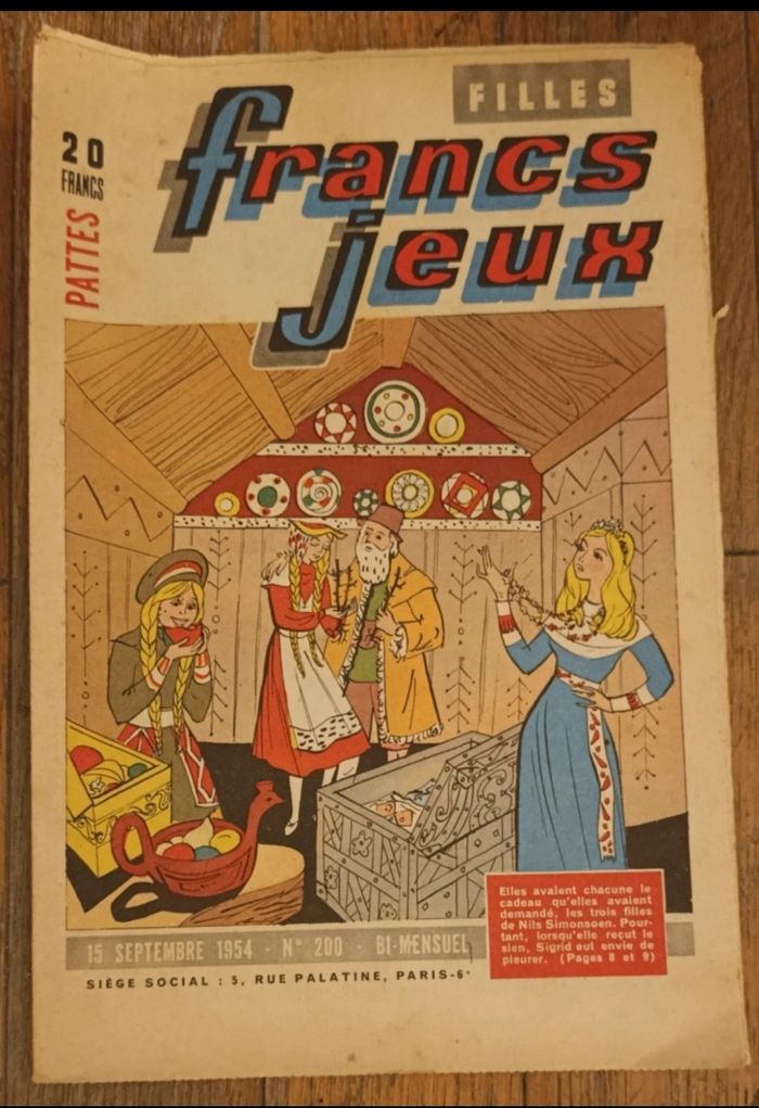 Ancien journal Francs jeux Filles N°200 1954 vintage