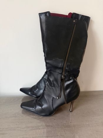 Bottes noires talons fins - 40 - à rénover ou à customiser 