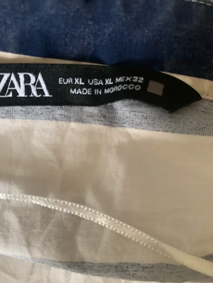 Chemise Zara oversize bleu et crème taille XL - photo numéro 12
