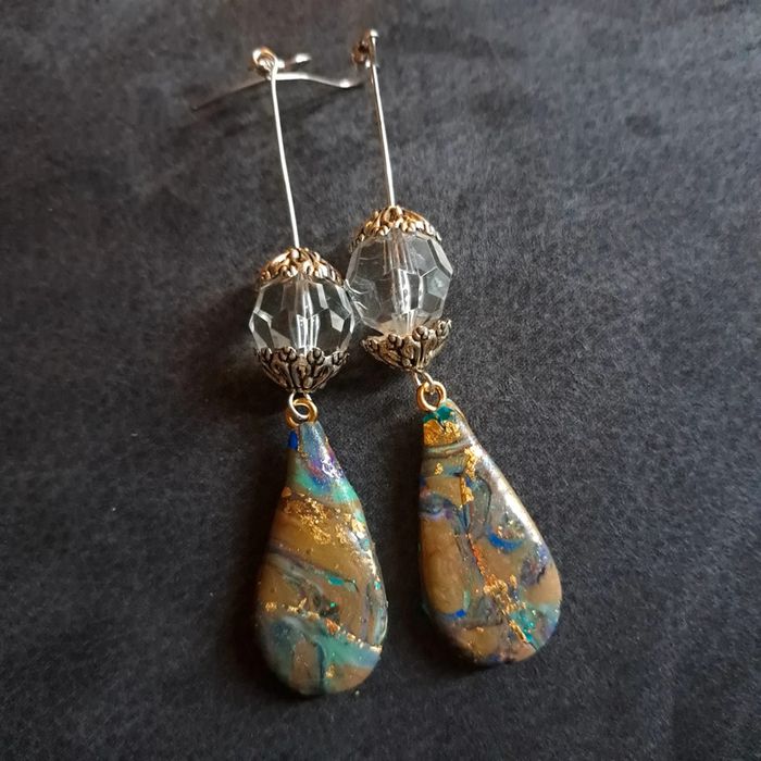 Boucles d'oreilles pendante forme gouttes - photo numéro 9