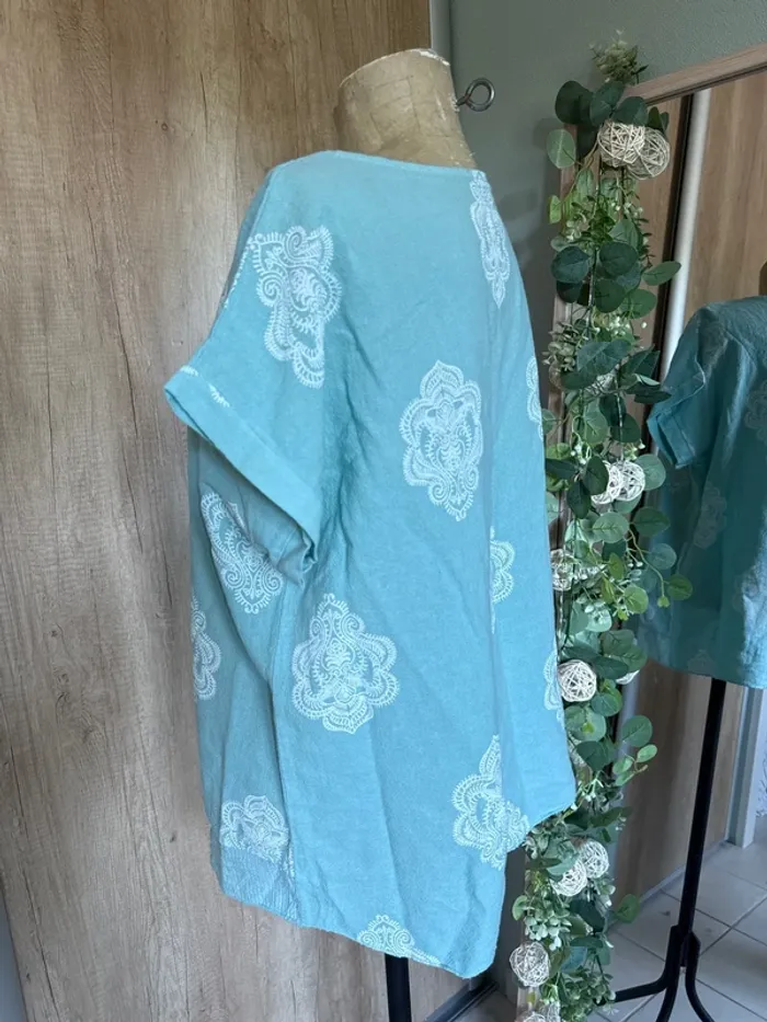 Jolie blouse en coton et lin femme - photo numéro 3