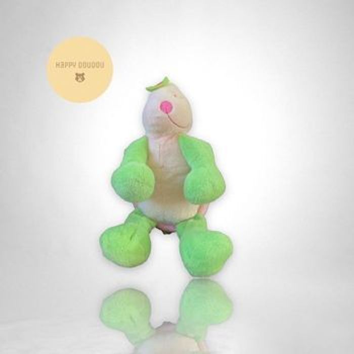 Doudou peluche tortue rose et verte Kmb baby A166 - photo numéro 2